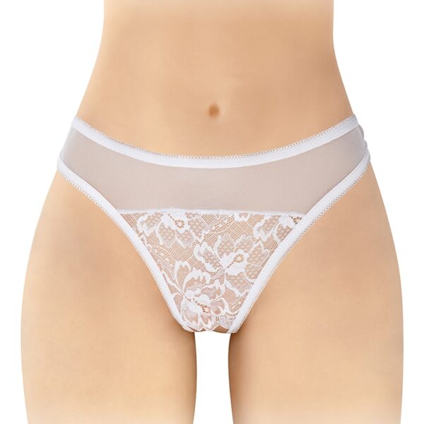 Tanga blanc ouvert Ava – Fashion Secret