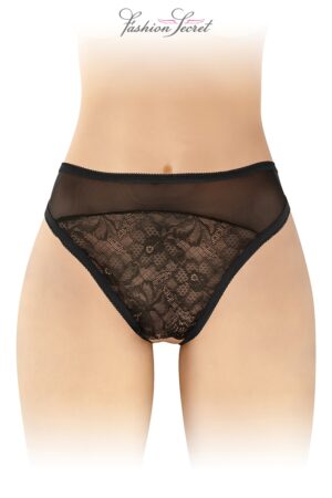 Tanga noir ouvert Ava – Fashion Secret - 94edenstreet.com - sexshop en ligne