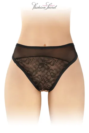Tanga noir ouvert Ava – Fashion Secret - 94edenstreet.com - sexshop en ligne