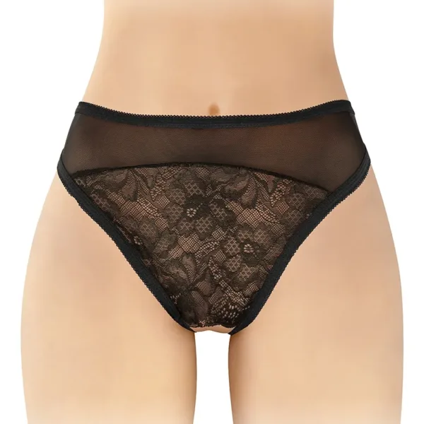 Tanga noir ouvert Ava – Fashion Secret