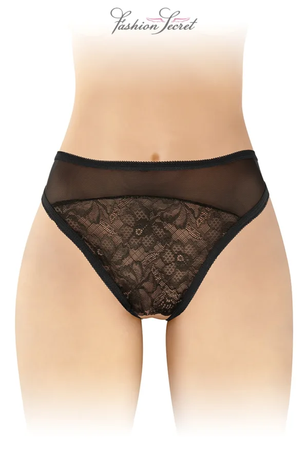 Tanga noir ouvert Ava – Fashion Secret - 94edenstreet.com - sexshop en ligne