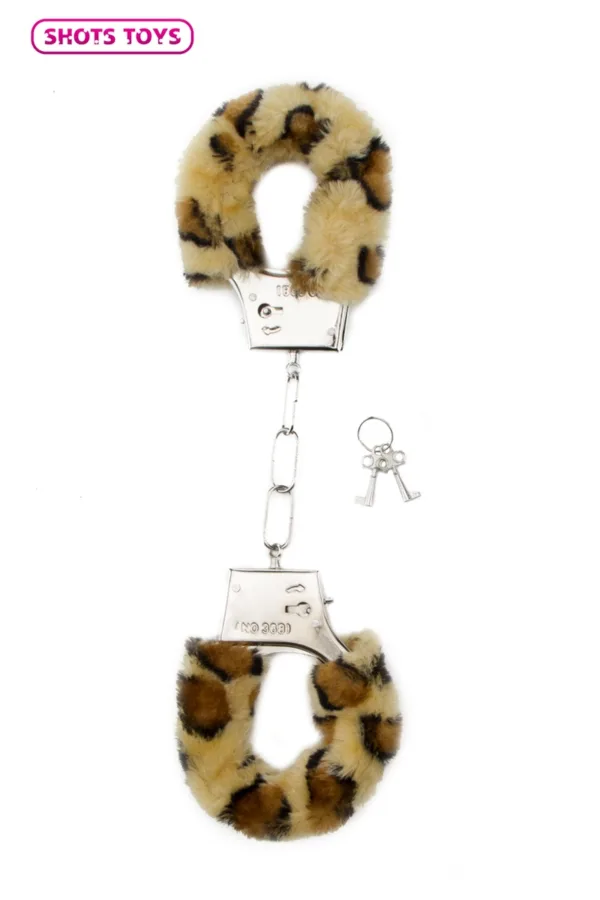 Menottes fourrure Shots – Léopard - 94edenstreet.com - sexshop en ligne