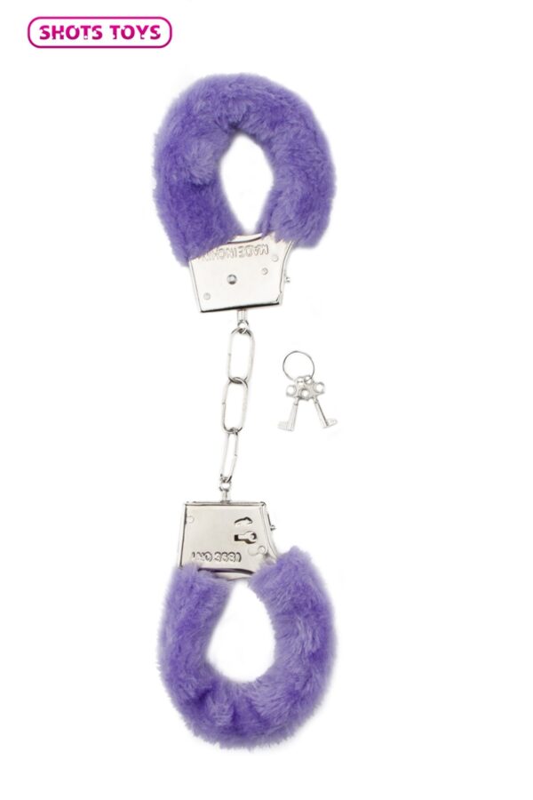 Menottes fourrure Shots – violet - 94edenstreet.com - sexshop en ligne