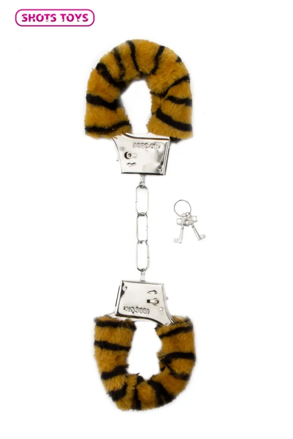 Menottes fourrure Shots – tigre - 94edenstreet.com - sexshop en ligne
