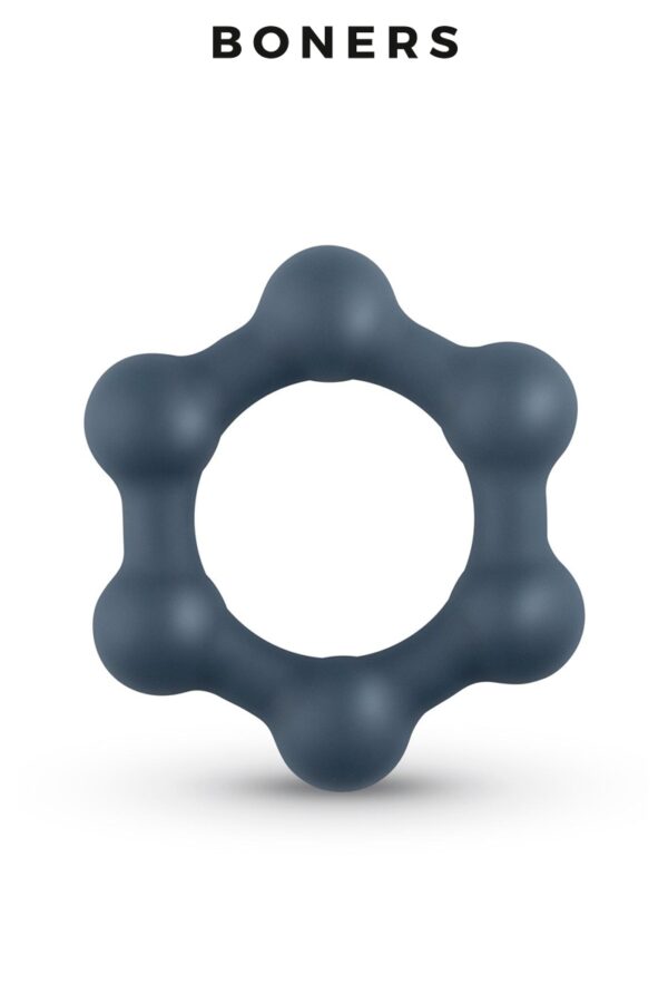 Cockring Hexagonal avec billes en acier – Boners - 94edenstreet.com - sexshop en ligne