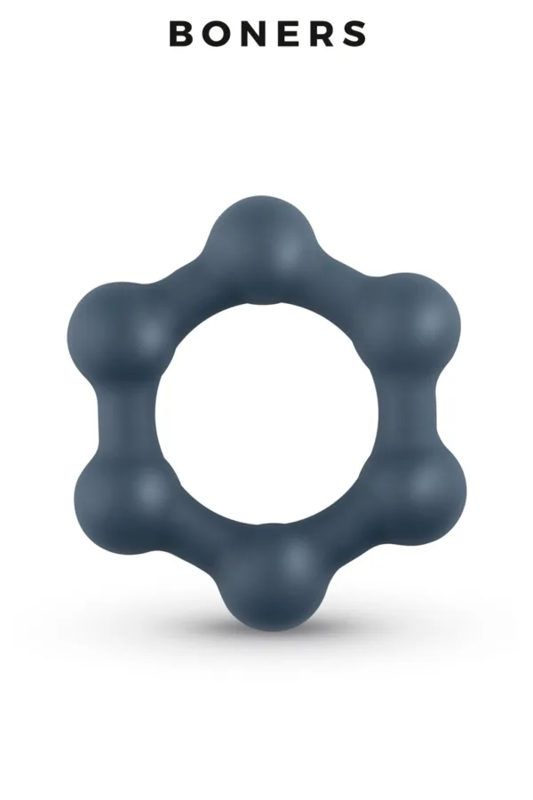 Cockring Hexagonal avec billes en acier – Boners - 94edenstreet.com - sexshop en ligne