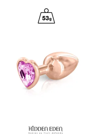 Plug bijou coeur aluminium rose gold S – Hidden Eden - 94edenstreet.com - sexshop en ligne