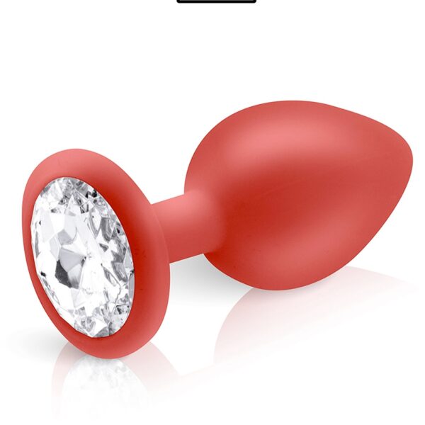 Plug bijou silicone rouge L – Hidden Eden