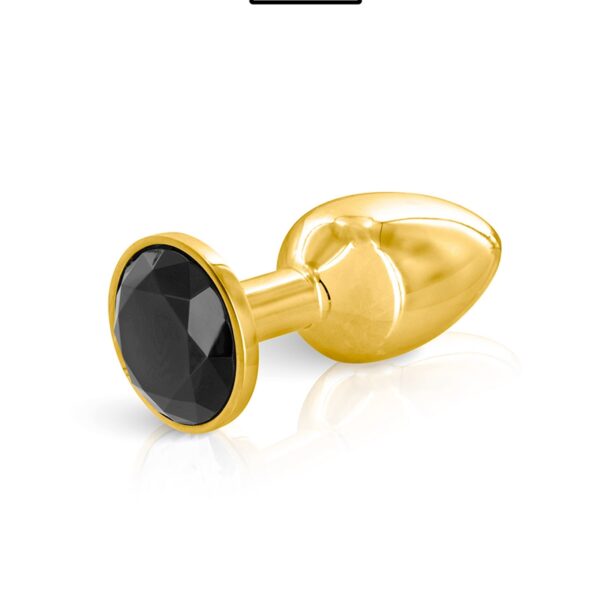 Plug bijou aluminium or et noir S – Hidden Eden