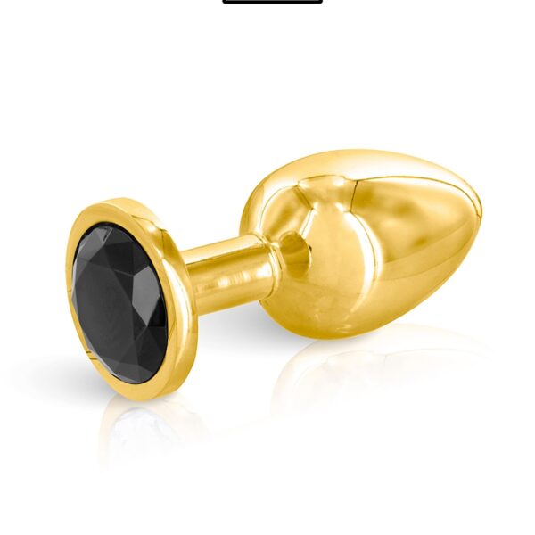 Plug bijou aluminium or et noir M – Hidden Eden