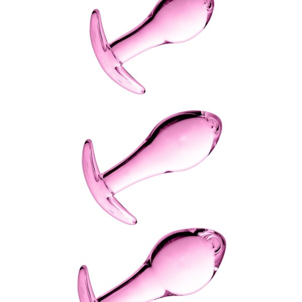 Set 3 plugs anal en verre Glossy Toys n° 17 Pink