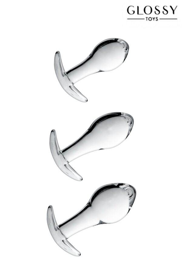 Set 3 plugs anal en verre Glossy Toys n° 17 - 94edenstreet.com - sexshop en ligne