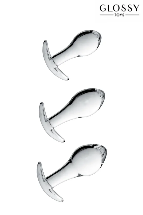 Set 3 plugs anal en verre Glossy Toys n° 17 - 94edenstreet.com - sexshop en ligne