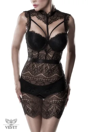 Robe dentelle et culotte – Grey Velvet - 94edenstreet.com - sexshop en ligne