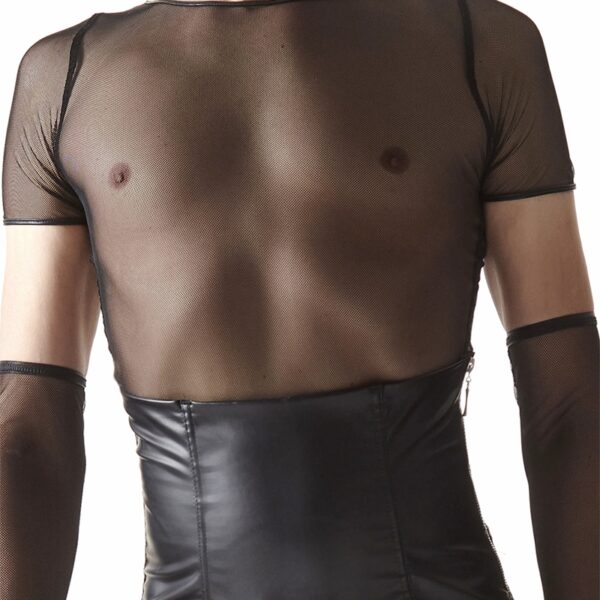 T-shirt en résille noire – Regnes