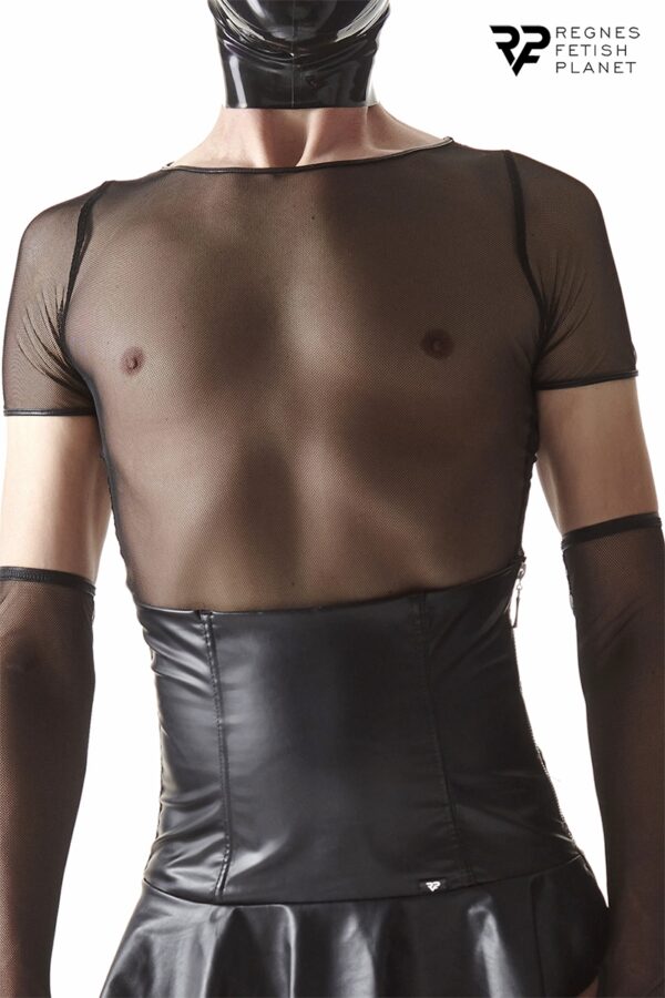 T-shirt en résille noire – Regnes - 94edenstreet.com - sexshop en ligne