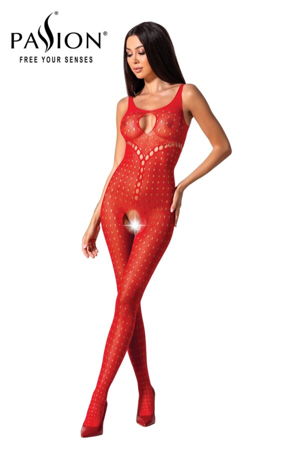 Combinaison résille BS078 – Rouge - 94edenstreet.com - sexshop en ligne