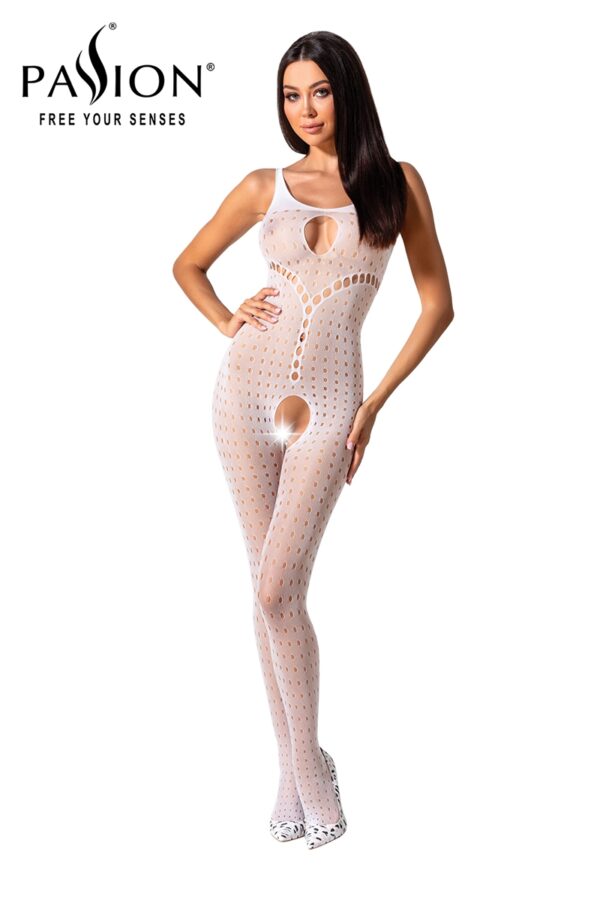 Combinaison résille BS078 – Blanc - 94edenstreet.com - sexshop en ligne
