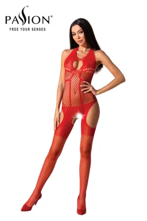 Combinaison résille BS079 – Rouge - 94edenstreet.com - sexshop en ligne