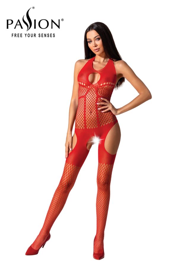 Combinaison résille BS079 – Rouge - 94edenstreet.com - sexshop en ligne