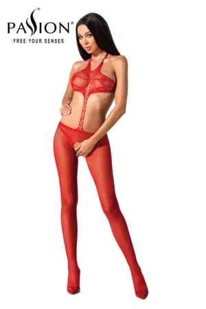 Combinaison résille BS080 – Rouge - 94edenstreet.com - sexshop en ligne