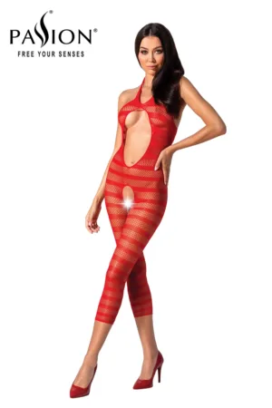 Combinaison résille BS081 – Rouge - 94edenstreet.com - sexshop en ligne