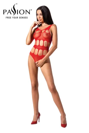 Body ouvert résille BS083 – Rouge - 94edenstreet.com - sexshop en ligne