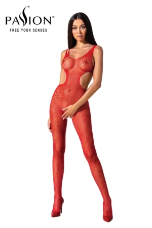 Combinaison résille BS085 – Rouge - 94edenstreet.com - sexshop en ligne