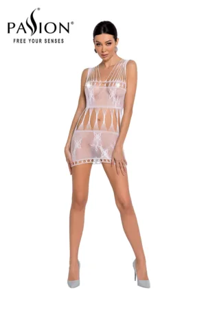 Robe nue résille BS090 – Blanc - 94edenstreet.com - sexshop en ligne