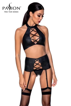 Ensemble sexy faux cuir Nancy – Passion - 94edenstreet.com - sexshop en ligne