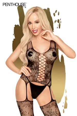 Combinaison Love bud noire – Penthouse - 94edenstreet.com - sexshop en ligne