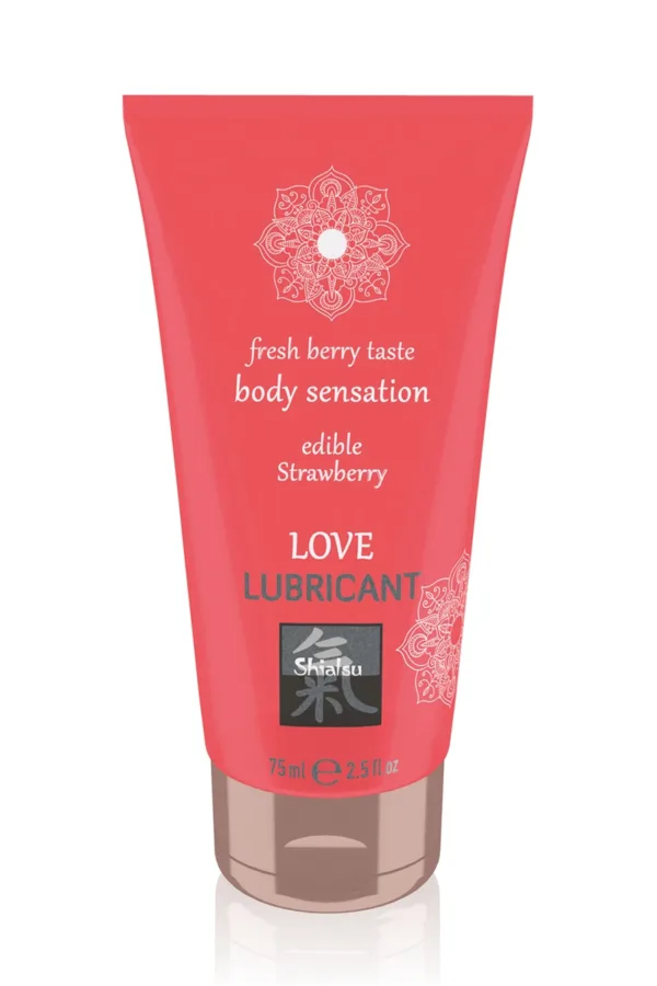 Lubrifiant comestible fraise – Shiatsu - 94edenstreet.com - sexshop en ligne