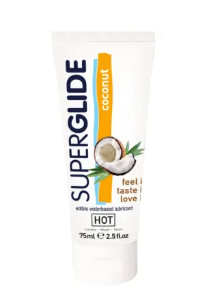 Lubrifiant Comestible SuperGlide noix de coco – HOT - 94edenstreet.com - sexshop en ligne