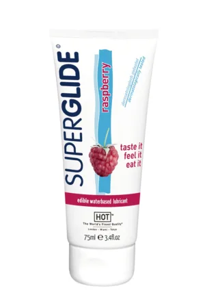 Lubrifiant Comestible SuperGlide framboise – HOT - 94edenstreet.com - sexshop en ligne