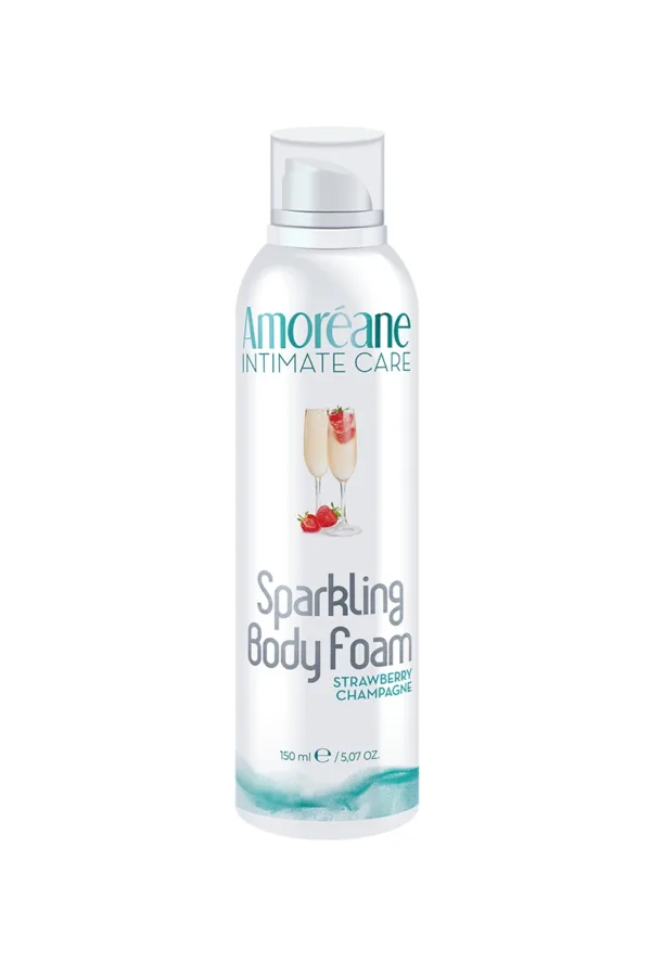 Mousse massage crépitante Vin pétillant Fraise – Amoréane - 94edenstreet.com - sexshop en ligne