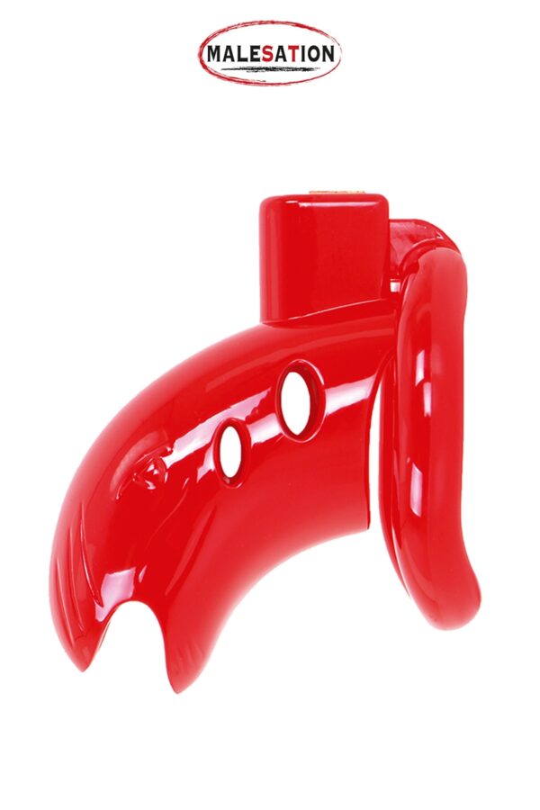 Cage de chasteté ABS rouge – Malesation - 94edenstreet.com - sexshop en ligne