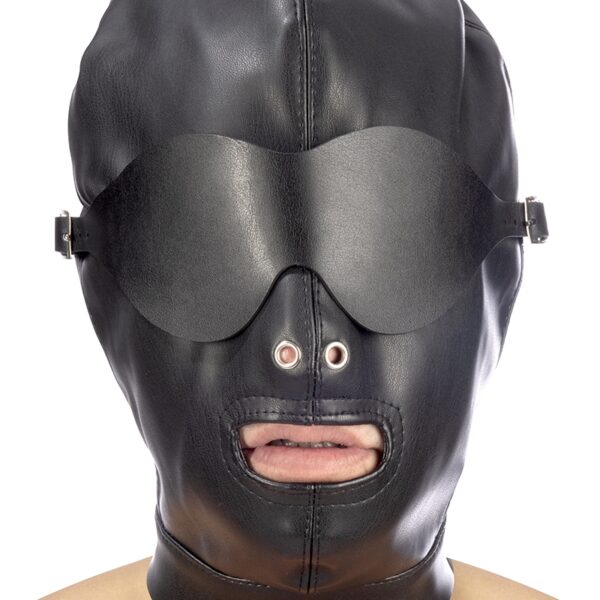 Cagoule simili cuir avec bandeau amovible – Fetish Tentation