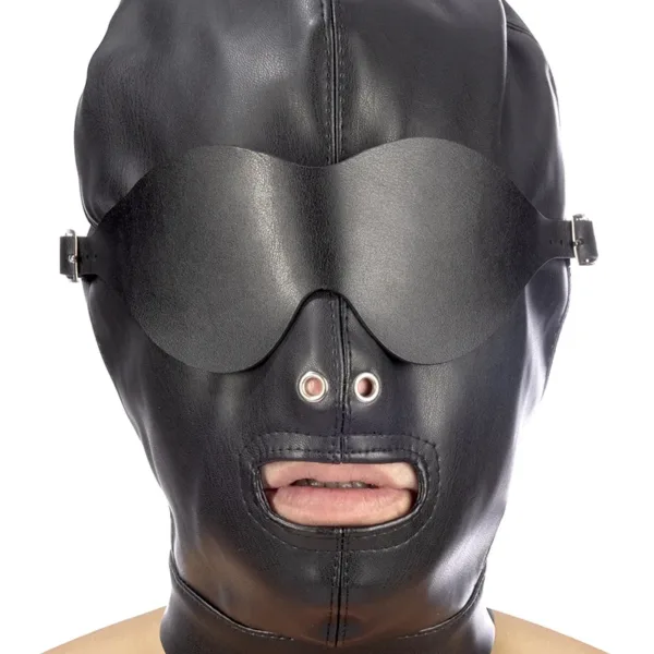 Cagoule simili cuir avec bandeau amovible – Fetish Tentation