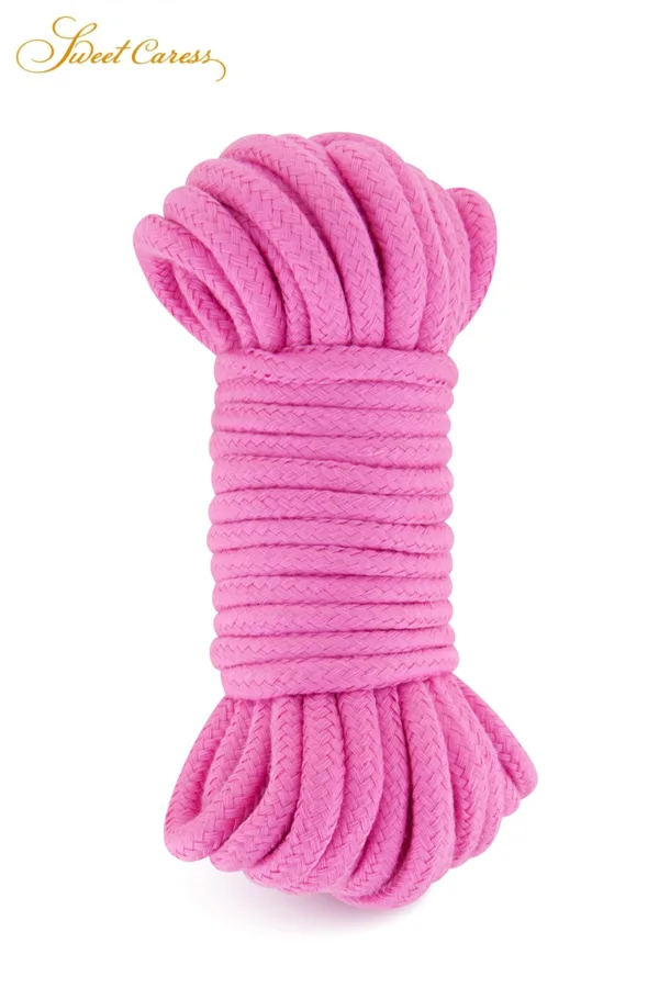 Corde de bondage rose 10m – Sweet Caress - 94edenstreet.com - sexshop en ligne