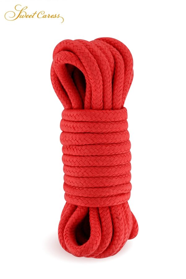 Corde de bondage rouge 5m – Sweet Caress - 94edenstreet.com - sexshop en ligne