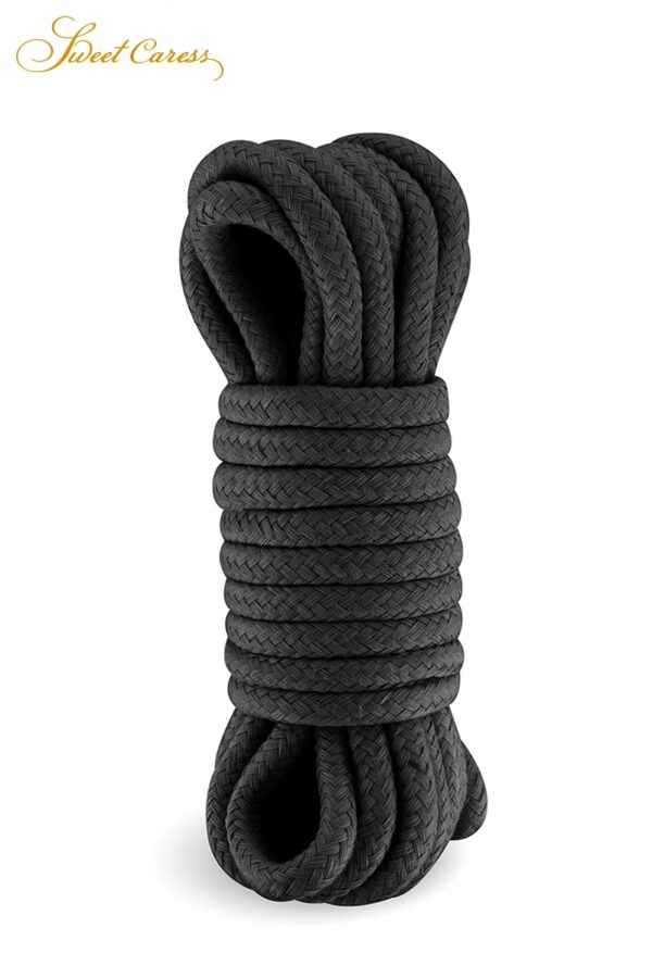 Corde de bondage noire 5m – Sweet Caress - 94edenstreet.com - sexshop en ligne