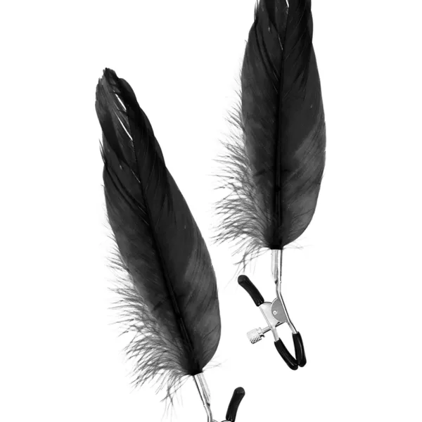 Pinces à seins plume noire – Sweet Caress