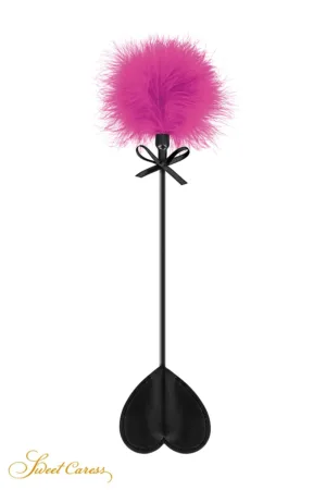 Tapette coeur avec pompon fuchsia – Sweet Caress - 94edenstreet.com - sexshop en ligne