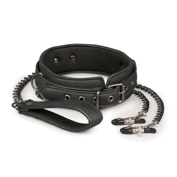Collier cuir avec chaînes de seins – Easytoys Fetish Collection