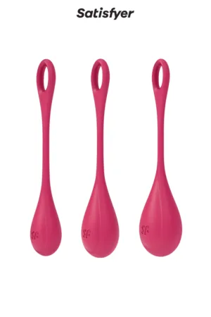 Kit d’entrainement pelvien Yoni Power 1 Rouge – Satisfyer - 94edenstreet.com - sexshop en ligne