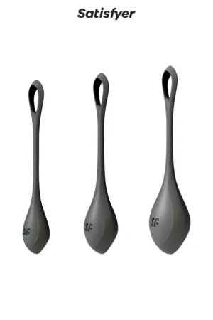 Kit d’entrainement pelvien Yoni Power 2 noir – Satisfyer - 94edenstreet.com - sexshop en ligne