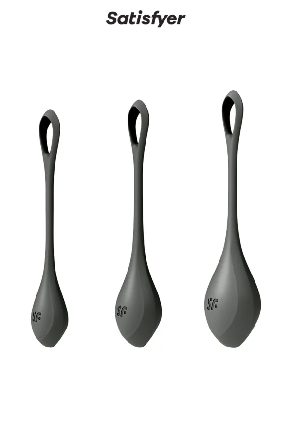 Kit d’entrainement pelvien Yoni Power 2 noir – Satisfyer - 94edenstreet.com - sexshop en ligne