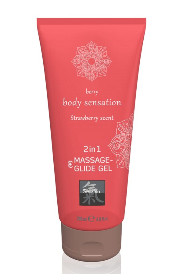 Lubrifiant & Massage parfum Fraise 200ml – Shiatsu - 94edenstreet.com - sexshop en ligne