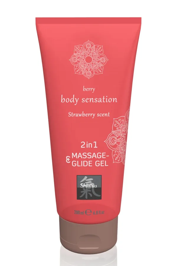 Lubrifiant & Massage parfum Fraise 200ml – Shiatsu - 94edenstreet.com - sexshop en ligne