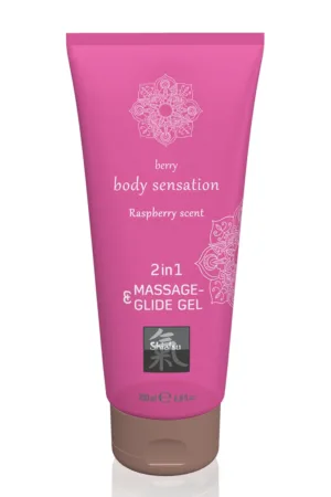 Lubrifiant & Massage parfum Framboise 200ml – Shiatsu - 94edenstreet.com - sexshop en ligne
